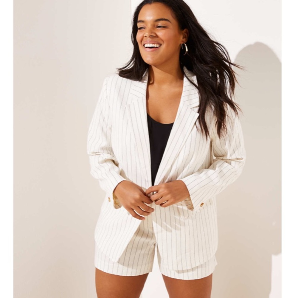 LOFT Plus Pinstriped Modern Blazer